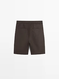 100% linen short Bermuda shorts