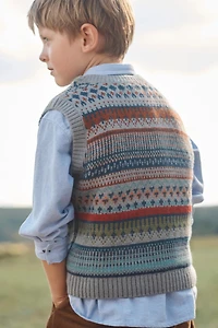 LIMITED EDITION WOOL BLEND GREEK KEY KNIT VEST