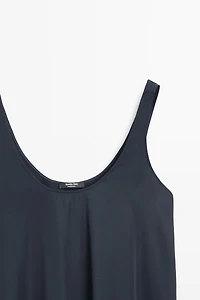 Flowing flared dress with straps