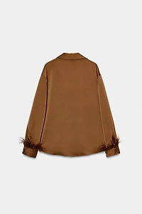 BLOUSE SATINÉE PLUMES
