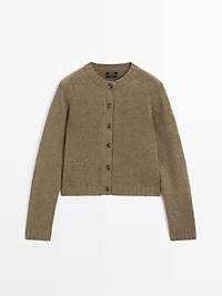 Cardigan à manches raglan 100 % laine