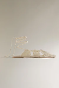 CROCHET SANDALS WITH ANKLE STRAPS
