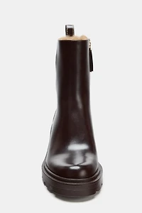 HEELED ANKLE BOOTS WITH FAUX FUR INTERIOR