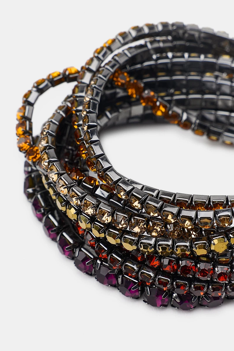 LOT DE BRACELETS ÉLASTIQUES BRILLANTS