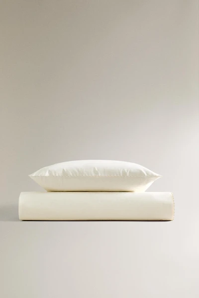 CHILDREN'S DUVET COVER WITH EMBROIDERED TRIM