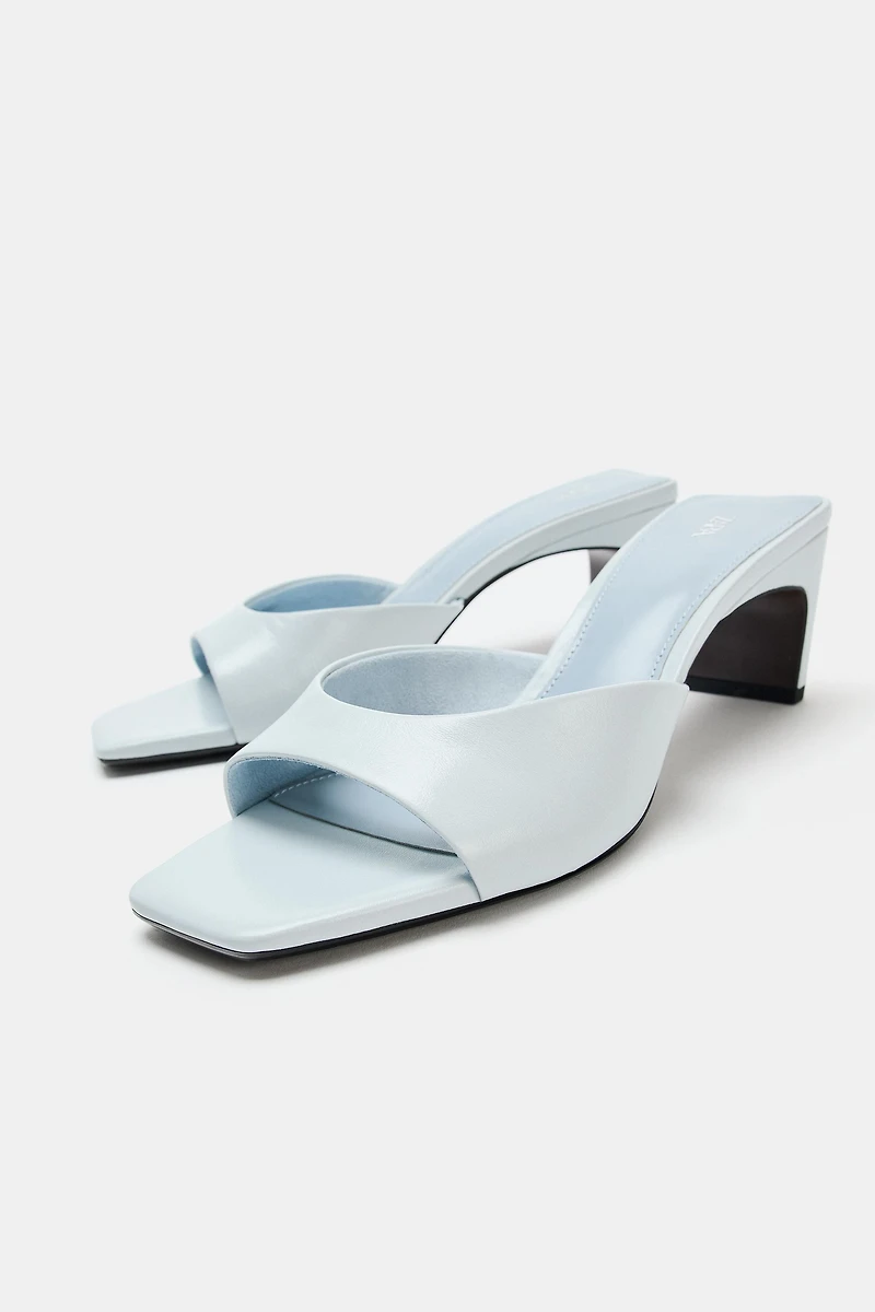 LEATHER HEELED MULES