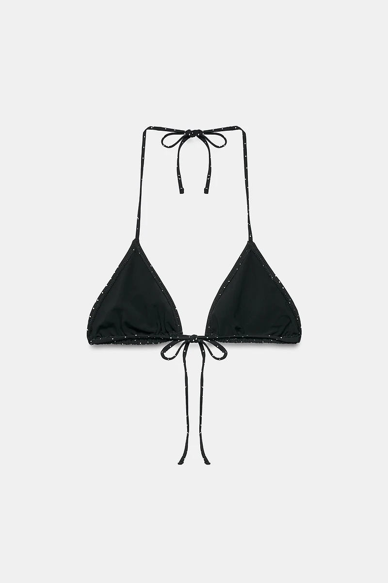 POLKA DOT TRIANGLE BIKINI TOP