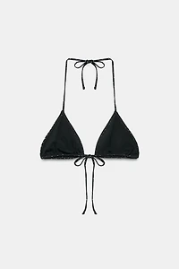 POLKA DOT TRIANGLE BIKINI TOP