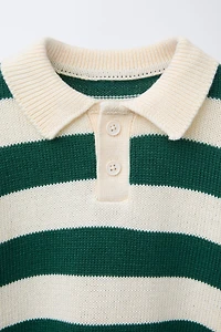 STRIPED POLO SWEATER