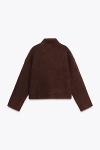 HIGH COLLAR CARDIGAN