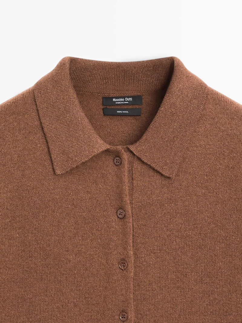 Wool knit cardigan