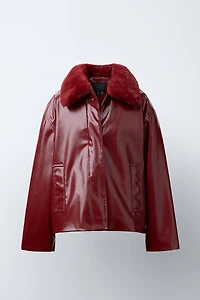 REMOVABLE COLLAR PATENT JACKET