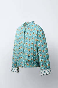 FLORAL PRINT PUFFER JACKET