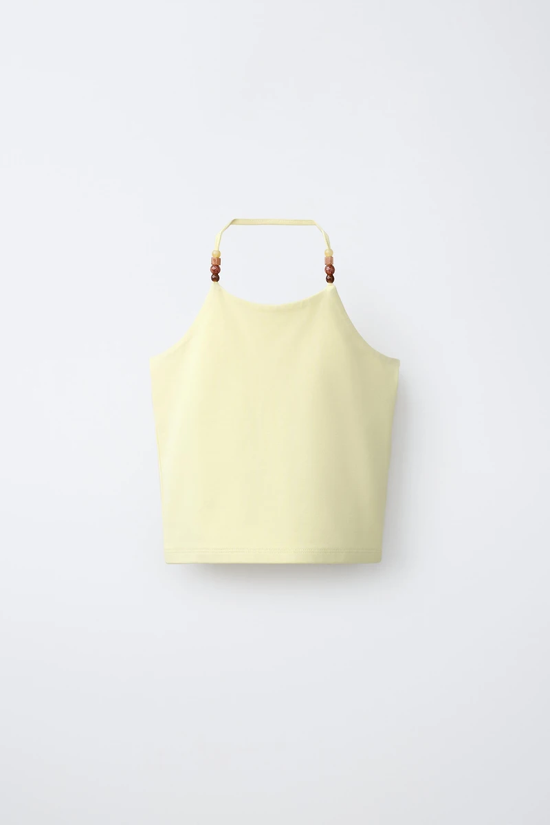 BEADED HALTER TOP