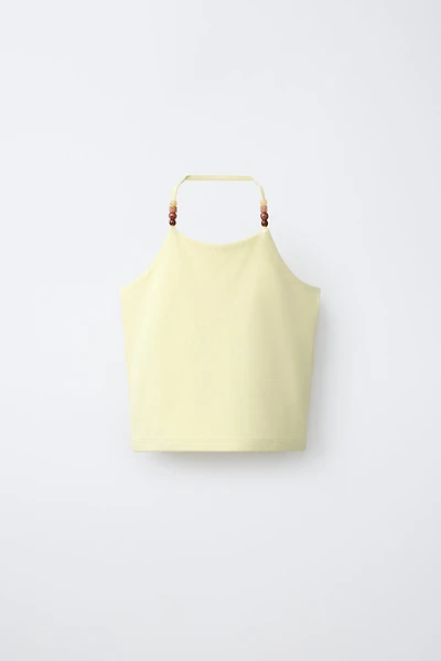BEADED HALTER TOP