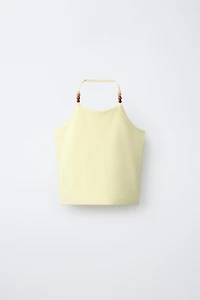 BEADED HALTER TOP