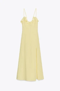 RAMIE MIDI DRESS WITH RUFFLE
