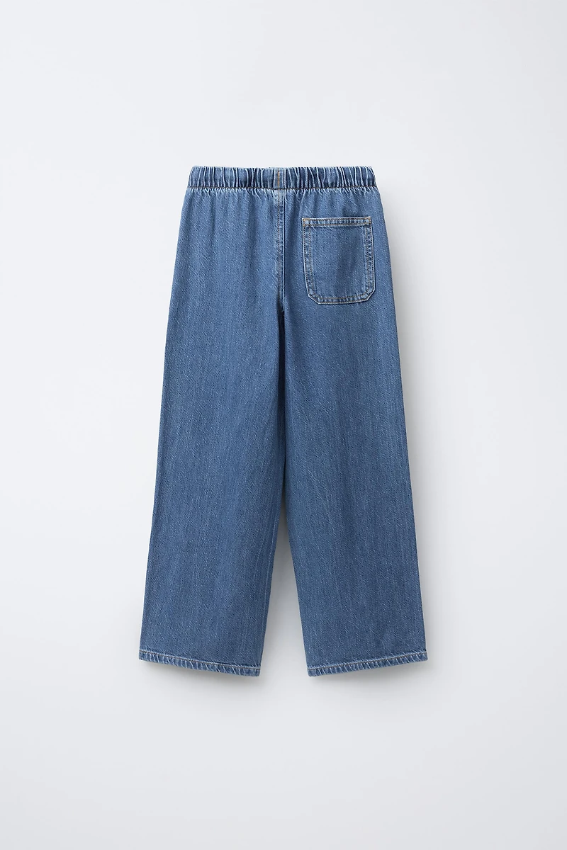 WIDE LEG JEANS WITH DRAWSTRINGS