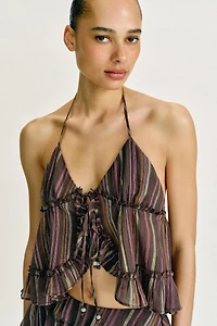 STRIPED METALLIC THREAD TOP