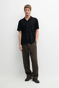 Linen and cotton short sleeve shirt