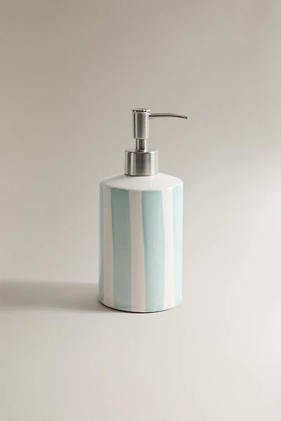 STRIPED CERAMIC SOAP DISPENSER