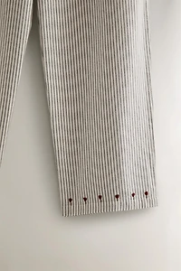 GATHERED STRIPED CHRISTMAS PAJAMA SET (SET OF 2)