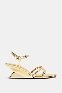 METALLIC HEELED SANDALS