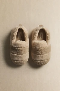 CHILDREN'S FAUX SHEARLING SLIPPERS