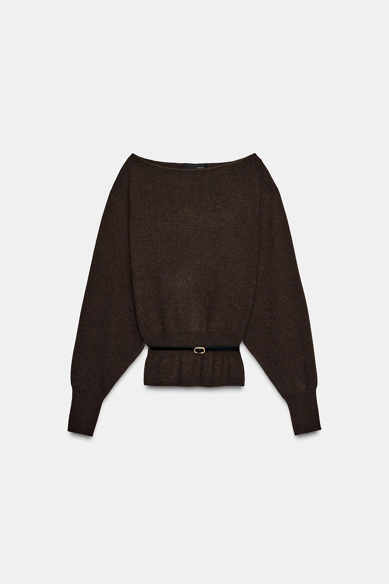 PULL EN MAILLE AVEC CEINTURE