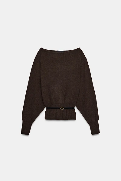 BELTED KNIT JUMPER