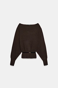 PULL EN MAILLE AVEC CEINTURE