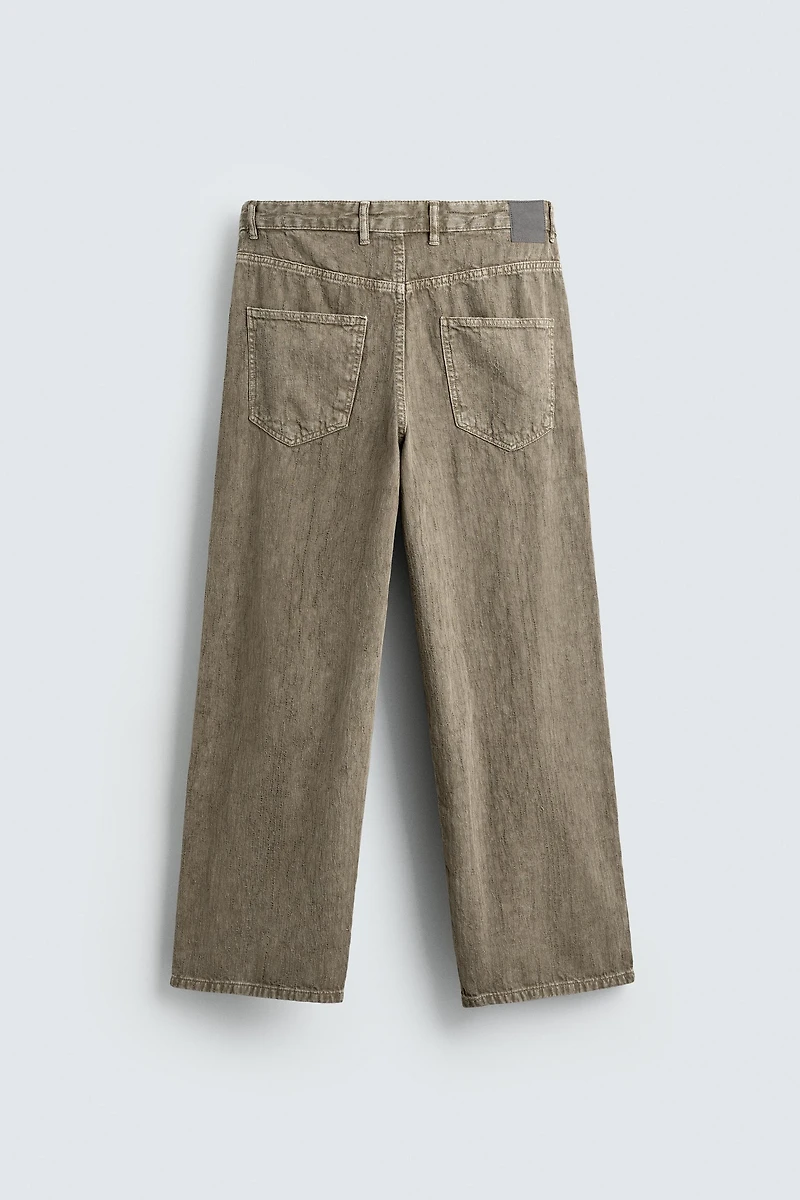 WASHED PRINT BAGGY FIT PANTS
