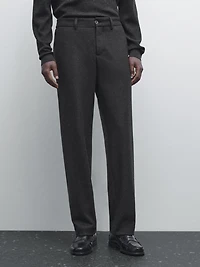 Wool blend suit trousers