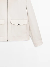 Blouson poches laine et coton