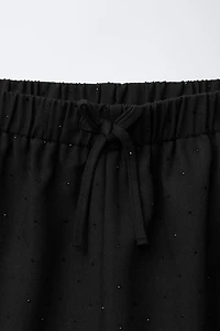 RHINESTONE WIDE LEG PANTS