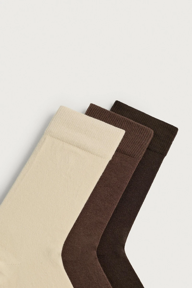 THREE-PACK OF LIGHTWEIGHT TEXTURED SOCKS