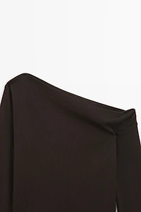 Draped shoulder detail T-shirt