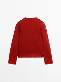 Linen V-neck knit sweater