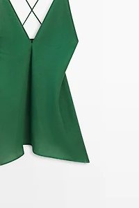 Asymmetric spaghetti strap top
