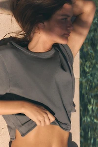 CROPPED WASHED EFFECT T-SHIRT