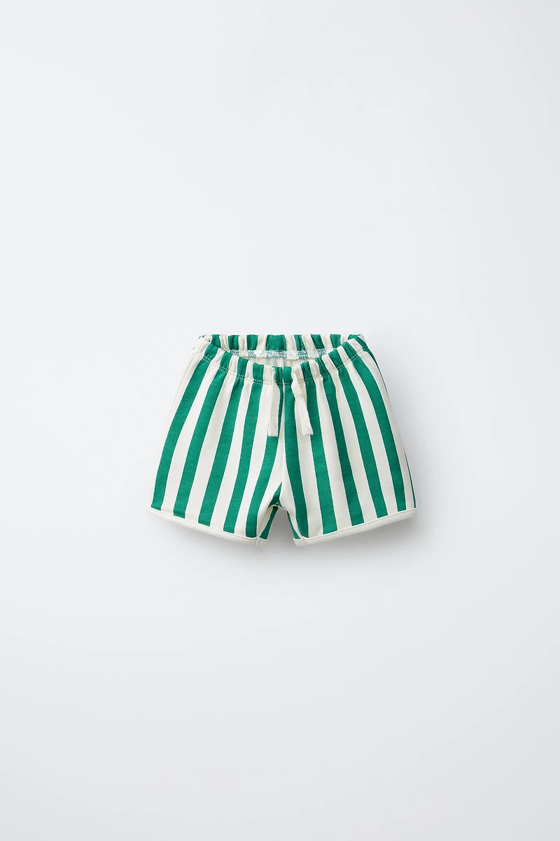 TWO-PACK OF PLAIN AND STRIPED SHORTS