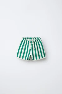 TWO-PACK OF PLAIN AND STRIPED SHORTS