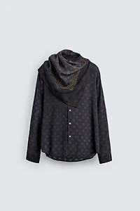 CHEMISE FLUIDE À POIS AVEC FOULARD ÉDITION LIMITÉE