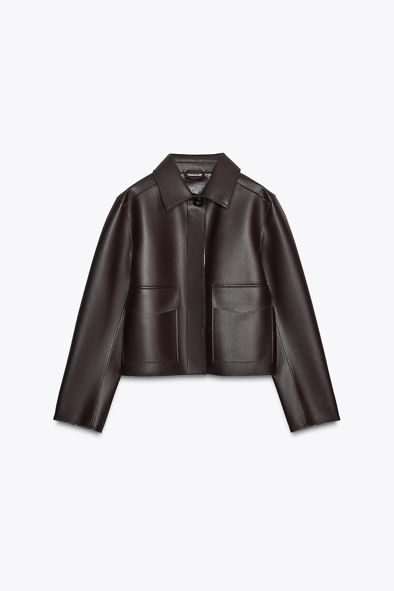 SHORT FAUX LEATHER JACKET