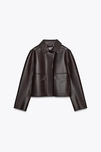 SHORT FAUX LEATHER JACKET
