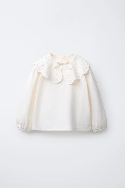 EMBROIDERED COLLAR T-SHIRT