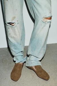 SUEDE LOAFERS WITH TASSELS