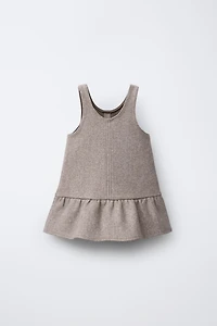 VELVET BOW PINAFORE DRESS