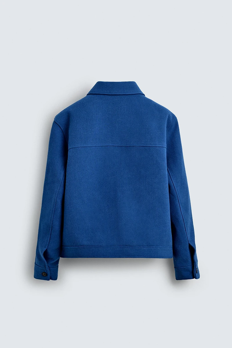 ZIP-UP WOOL EFFECT JACKET