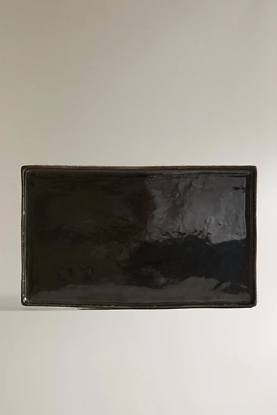 BLACK CERAMIC TRAY